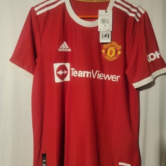 Adidas Manchester United 21/22 Home Authentic Men's Jersey Red Size Medium - Picture 1 of 5